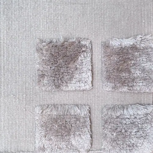 Flatweave wool with raised pile Tencel