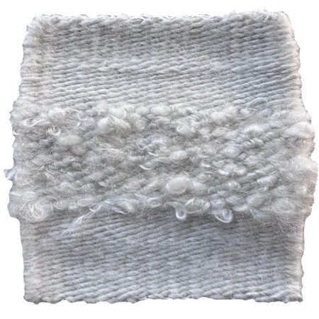 Self stripe 70% combed mohair 30% curly mohair in natural white