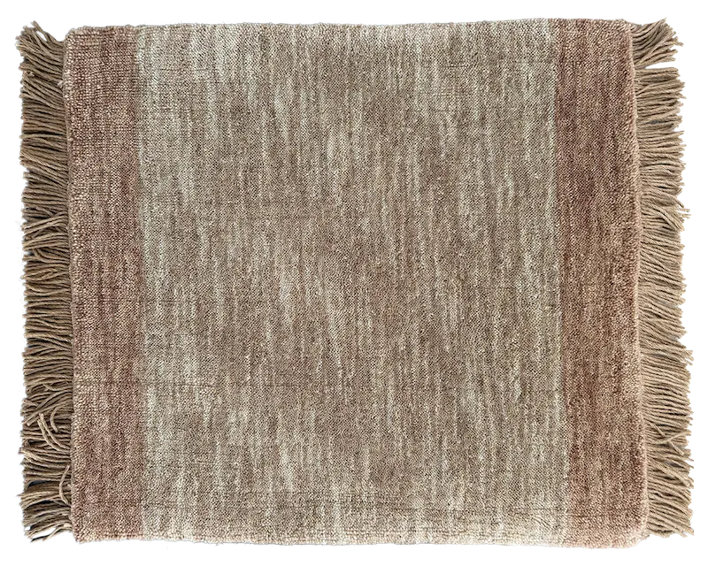 TANKWA col. DUNE with border & viscose fringe